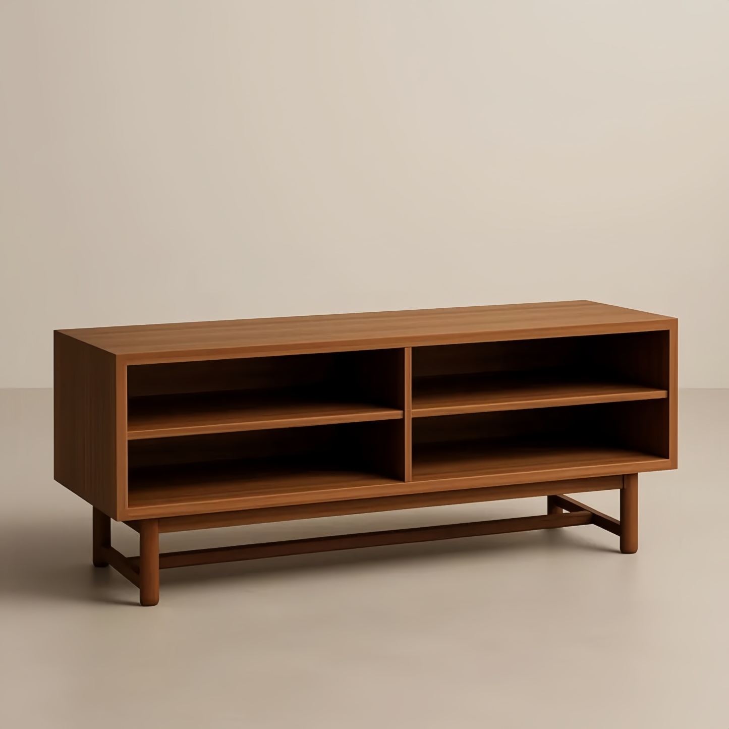 Mobile TV legno compensato marrone ripiani aperti 120x40x50 cm