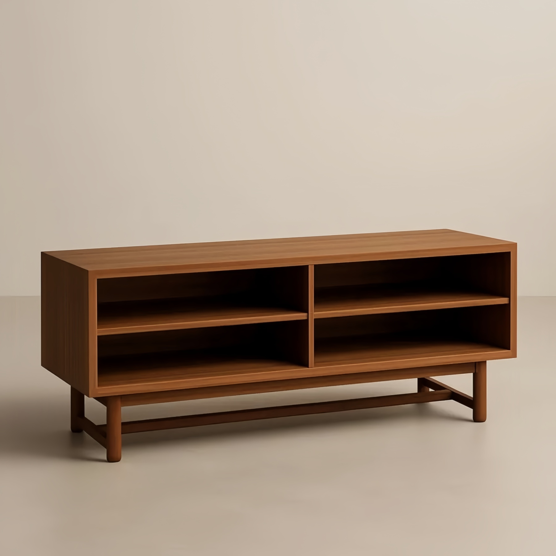 Mobile TV legno compensato marrone ripiani aperti 120x40x50 cm