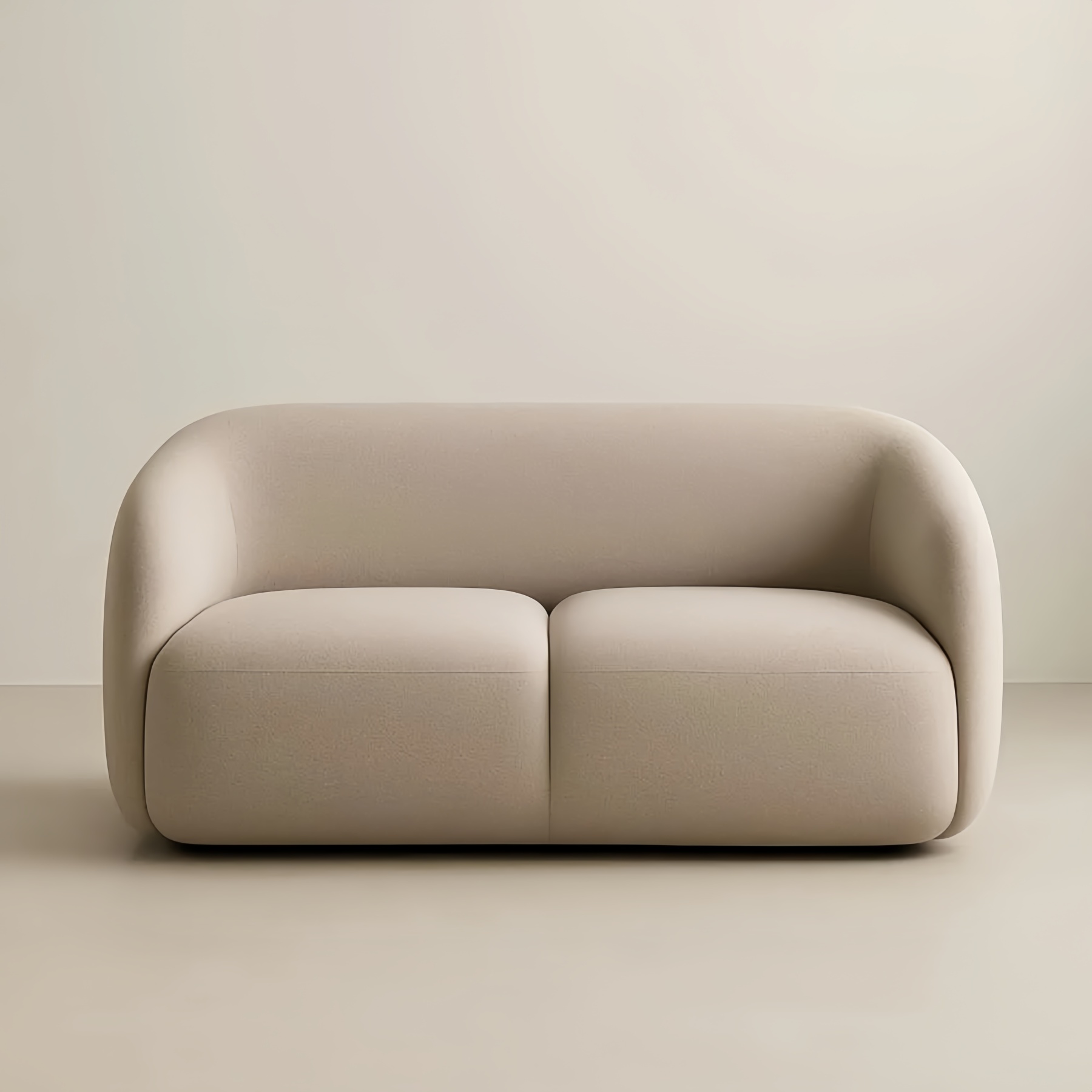 Divano a due posti in tessuto poliestere beige