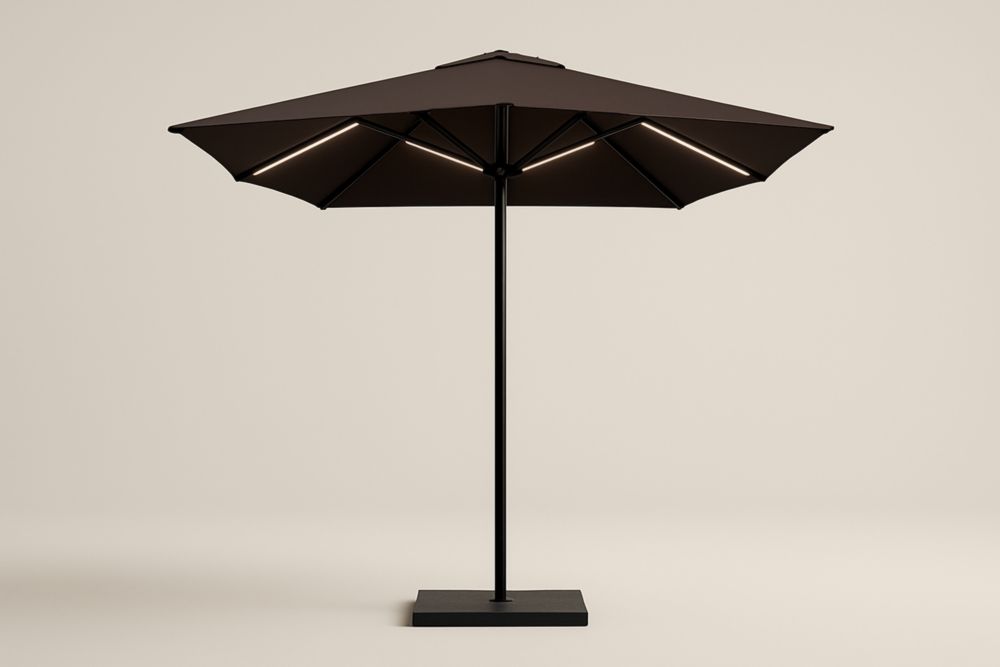 Ombrellone da Giardino in Alluminio e Tessuto in Poliestere Marrone per Ombra