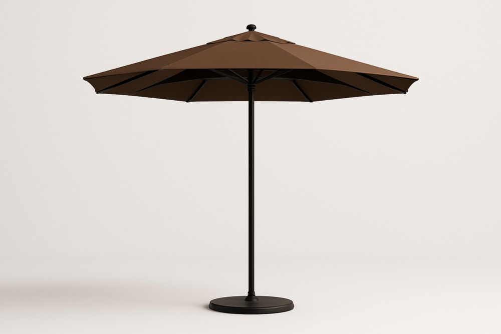 Ombrellone da Giardino in Alluminio con Telo Poliestere Marrone Ø300 cm per Ombra