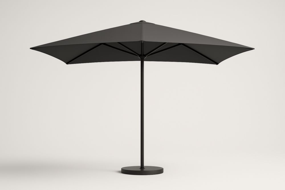 Ombrellone da Giardino Nero in Alluminio e Poliestere per Ombra