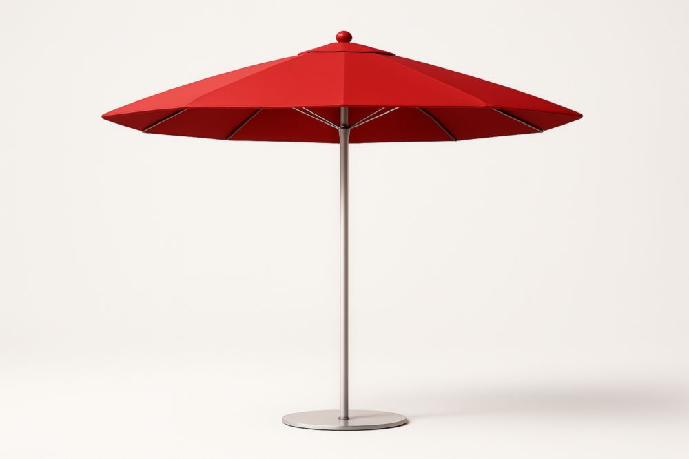 Ombrellone da Esterno in Poliestere Rosso con Struttura in Acciaio per Ombra