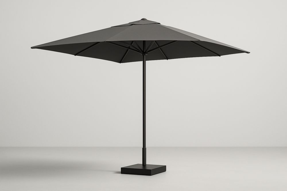 Ombrellone da Esterno 3m in Poliestere e Alluminio Nero
