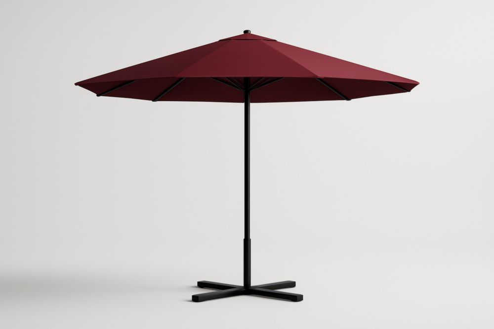 Ombrellone da Giardino Ø300 cm in Poliestere Rosso con Palo in Acciaio per Ombra da Giardino