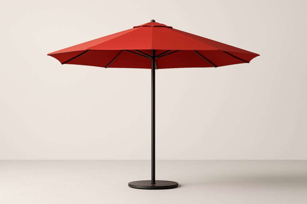 Ombrellone da Giardino in Poliestere Rosso Ø300 cm con Struttura in Alluminio per Ombra