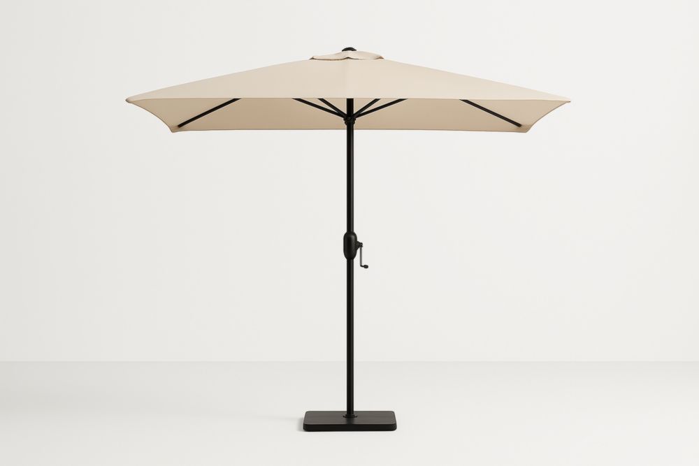 Ombrellone da esterno in Poliestere Beige con Alzata Regolabile