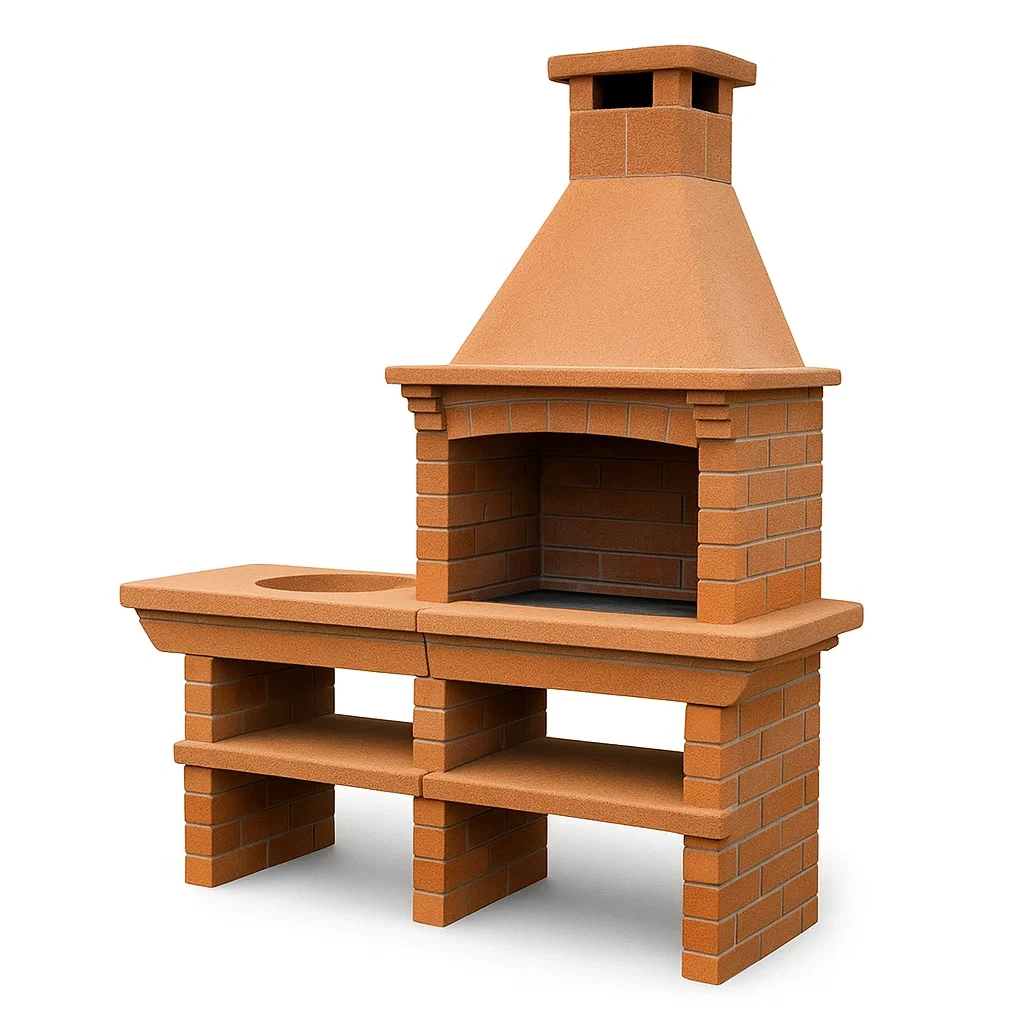 Barbecue avec étagères extérieures-Furniflowz