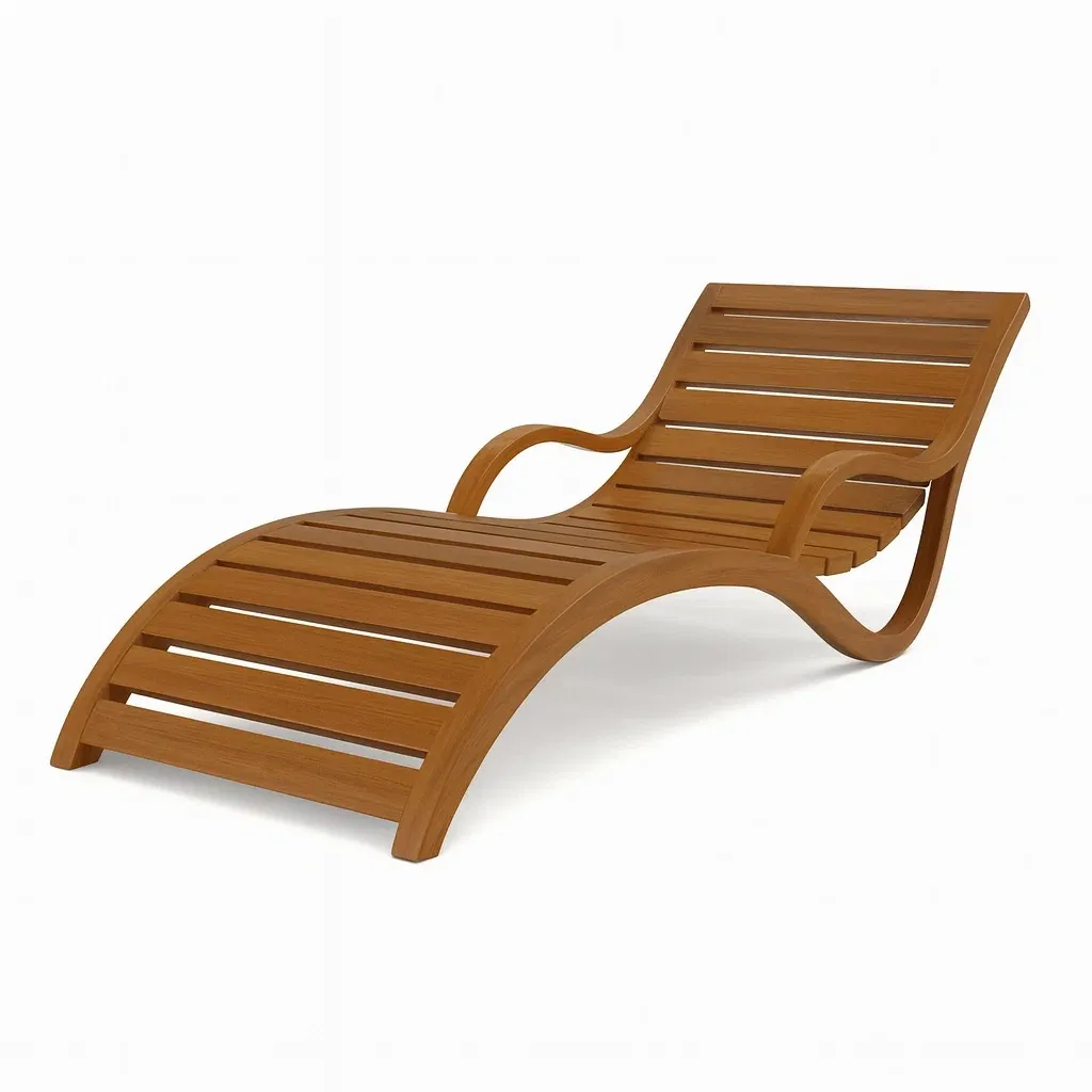Chaise longue de jardin en bois marron-furneasenow