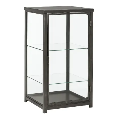 Vitrine en verre trempé et métal noir 3 étagères-furneasenow