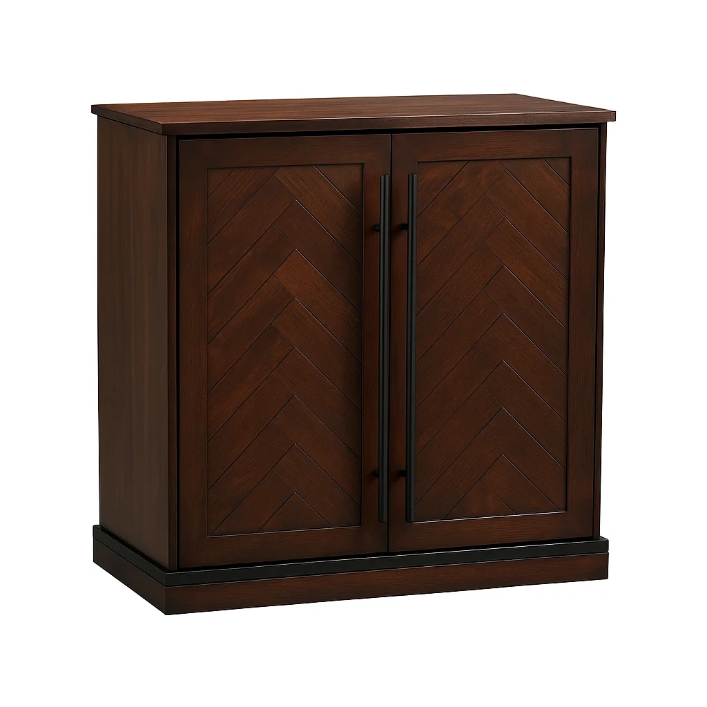 Buffet en bois marron foncé 2 portes 80x40x90 cm-furneasenow