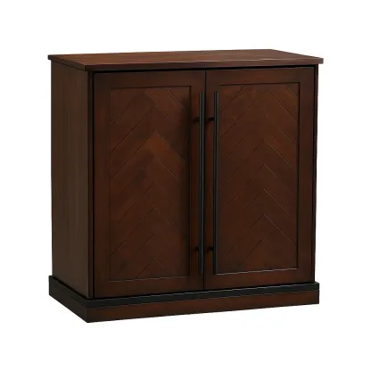 Buffet en bois marron foncé 2 portes 80x40x90 cm-furneasenow