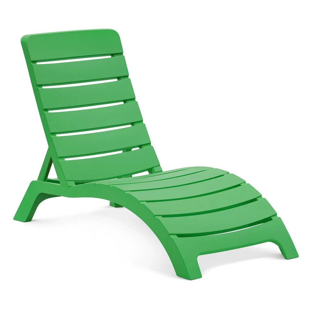 Chaise longue de jardin en plastique vert-furneasenow