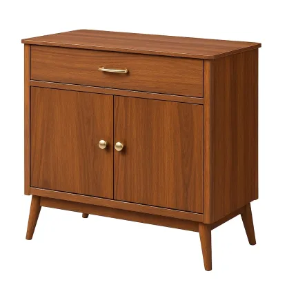 Buffet en bois avec tiroir et portes en bois brun 80x40x85 cm-furneasenow