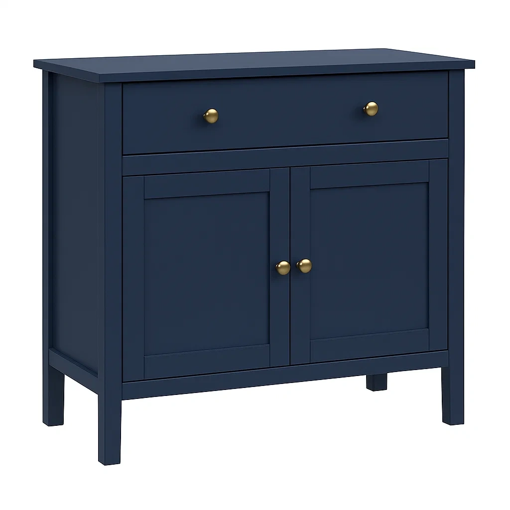 Buffet en bois MDF bleu foncé avec tiroir et portes-furneasenow