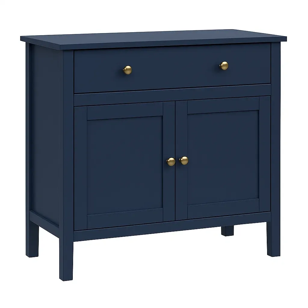 Buffet en bois MDF bleu foncé avec tiroir et portes-furneasenow