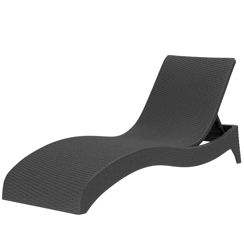 Chaise longue de jardin en résine tressée gris-furneasenow
