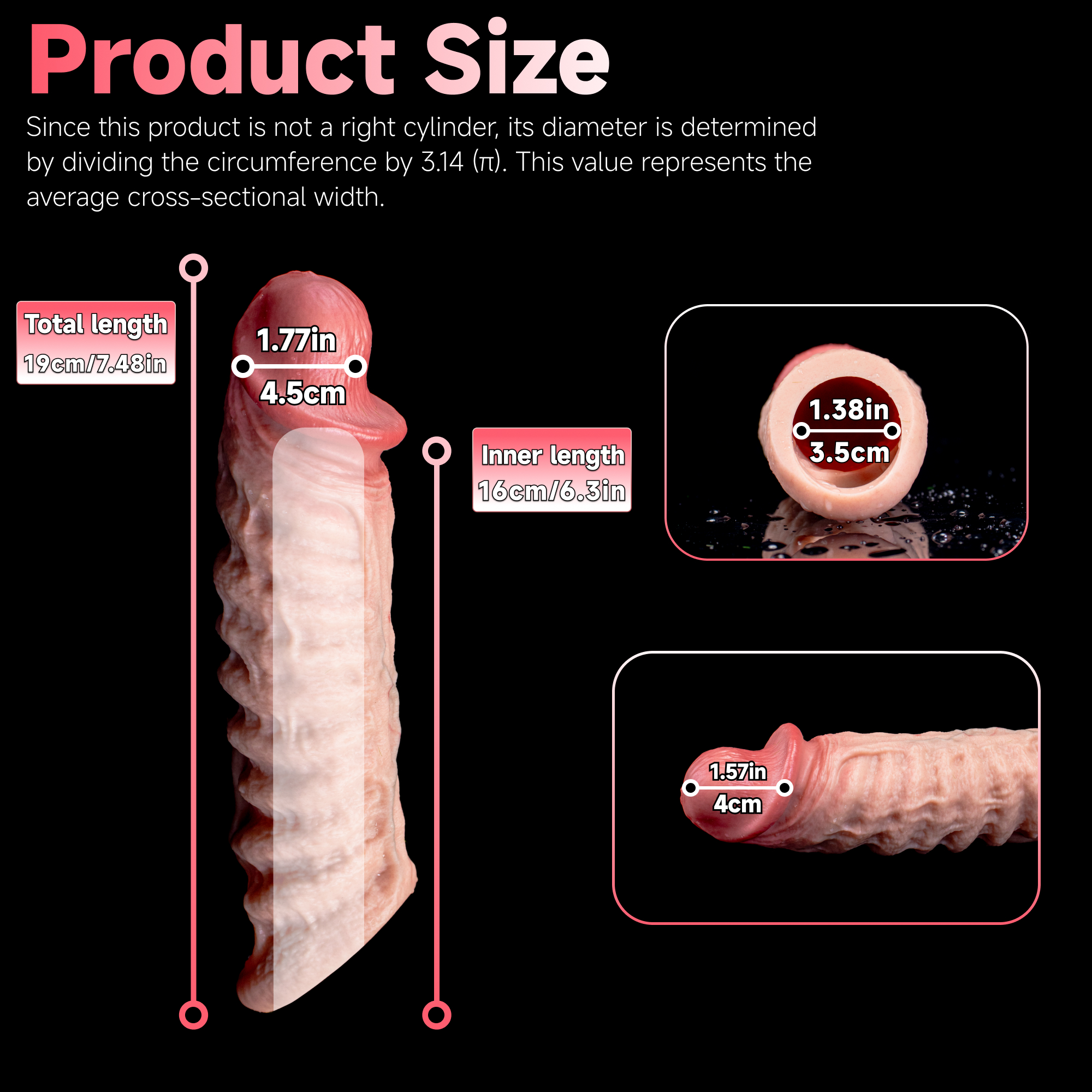 Rhythm of the Progenitor | Penis Sleeve with Tidal Folds & Scrotum Loop | 18cm Platinum Silicone | Girth Enhancer
