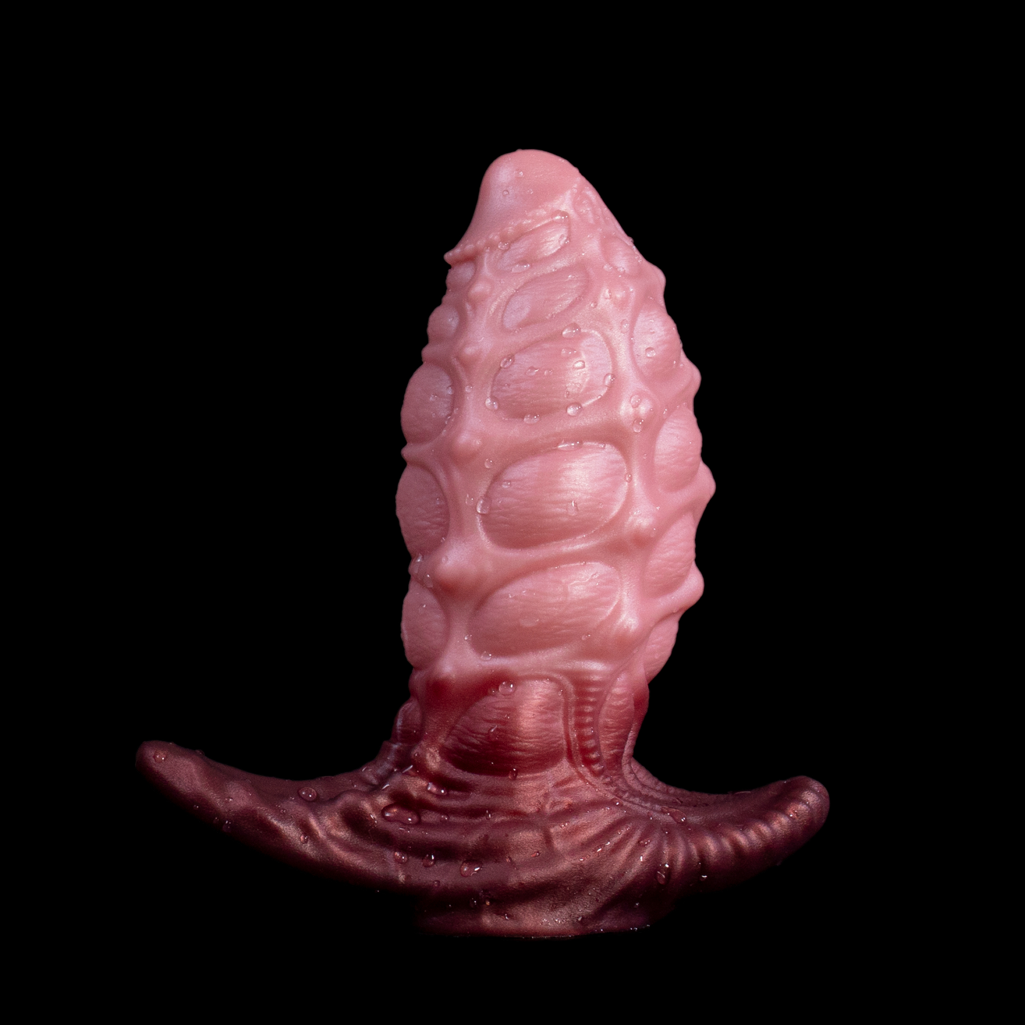 Sky-Drift Seahorse | Stubby Anal Plug with Air-Sac Texture | Biomimetic Grip Base | Platinum Silicone