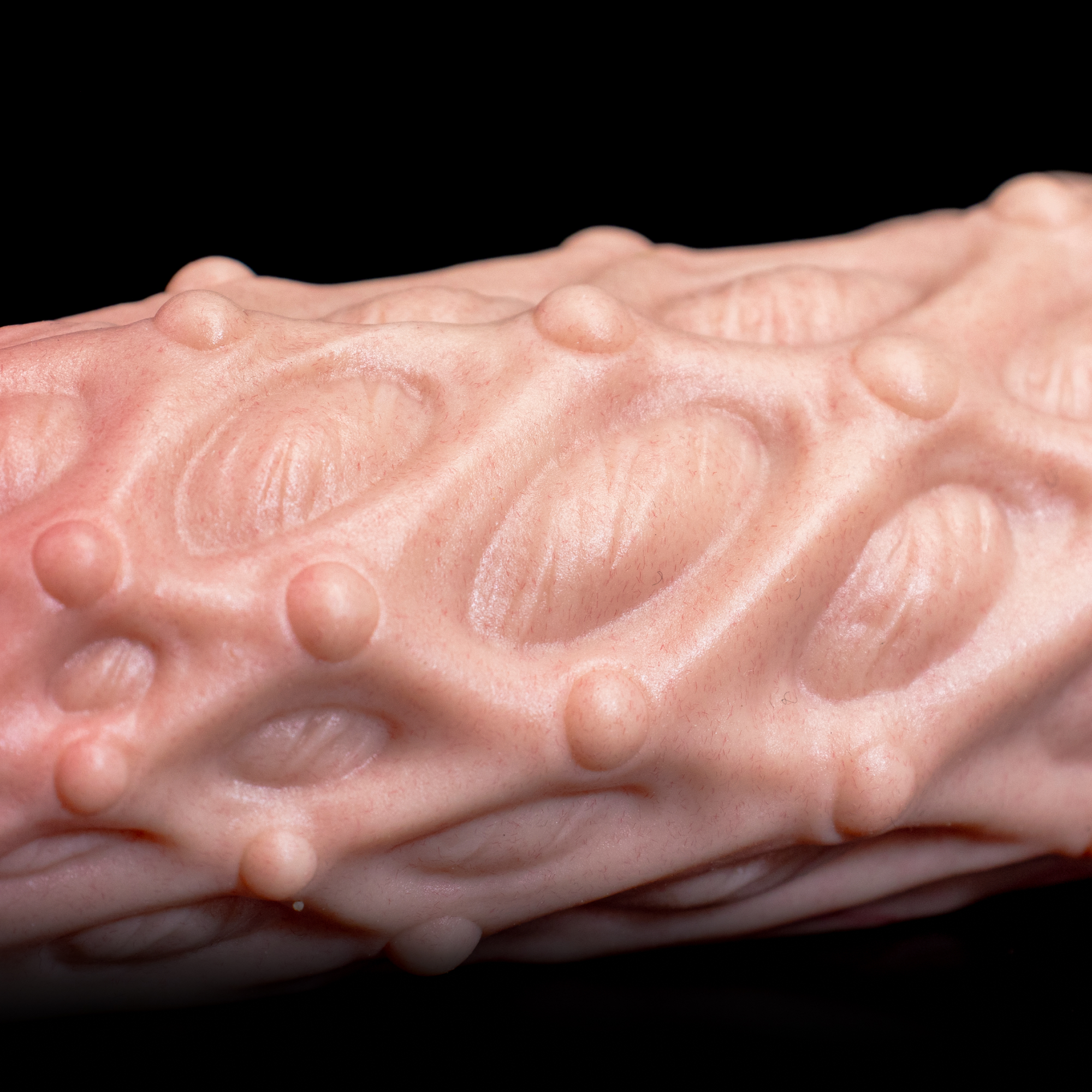 Progenitor's Fin | Bio-Scales & Sensory Fin | Integrated Scrotum Loop | 18cm Platinum Silicone Sleeve