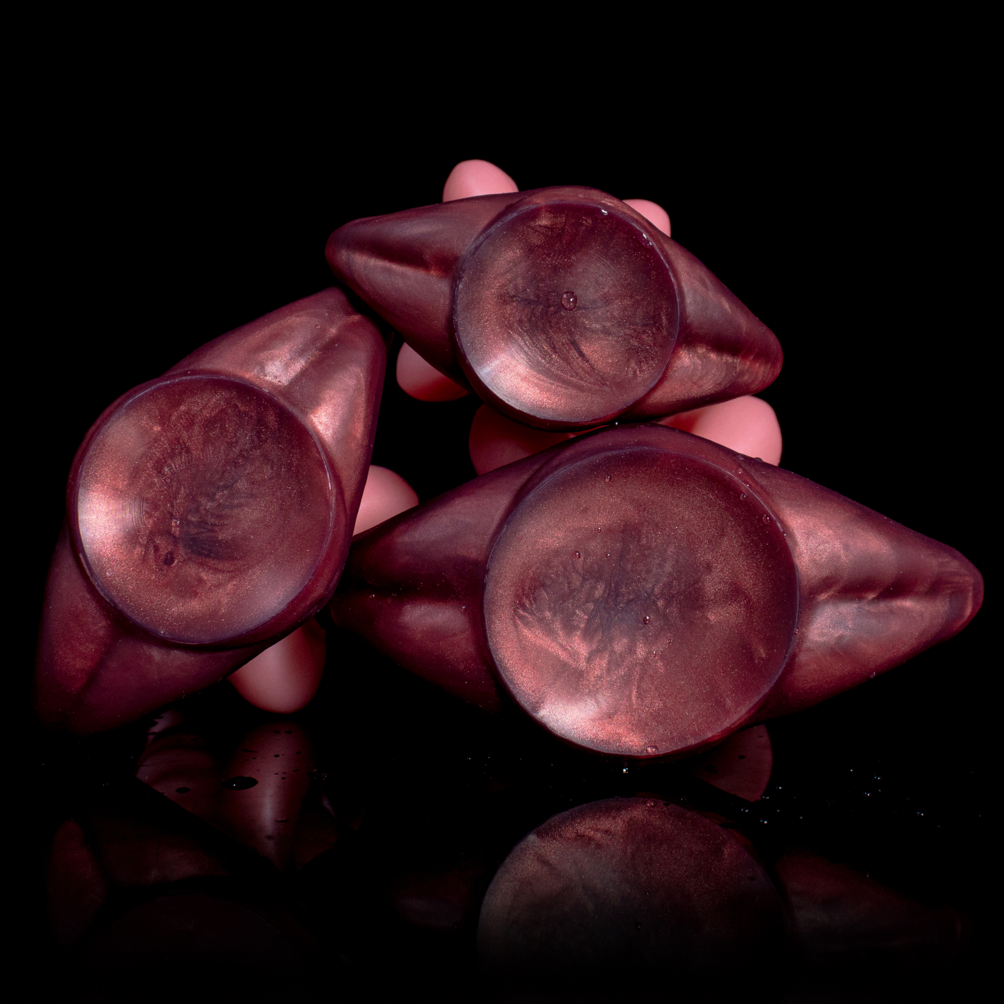 Spiral Pistil of Chaos | Multi-Spiral Texture & Anchor Base | 7.8cm Platinum Silicone Plug | Rotational