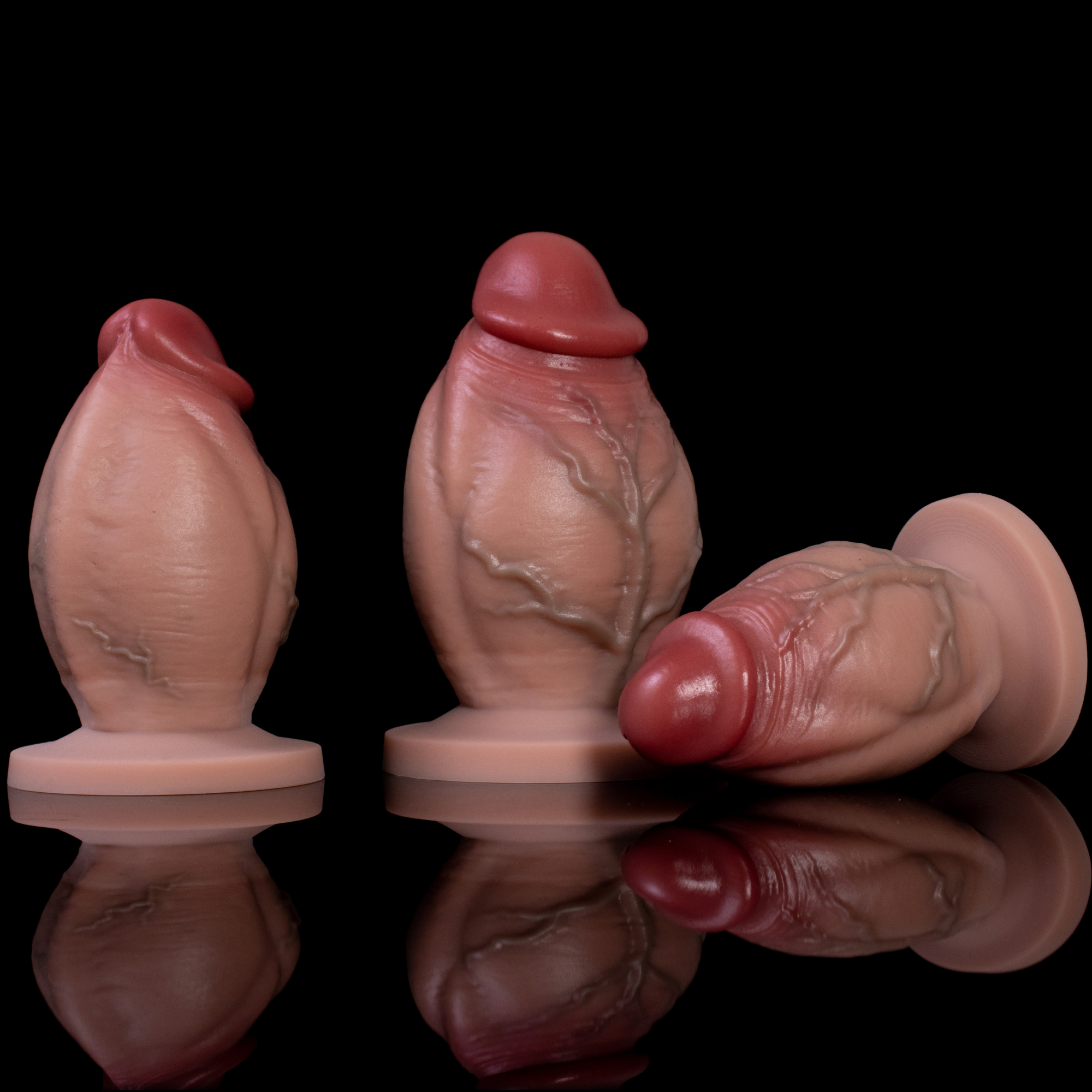 Flesh of Genesis—Veined Chaos Platinum Silicone Fantasy Dildo