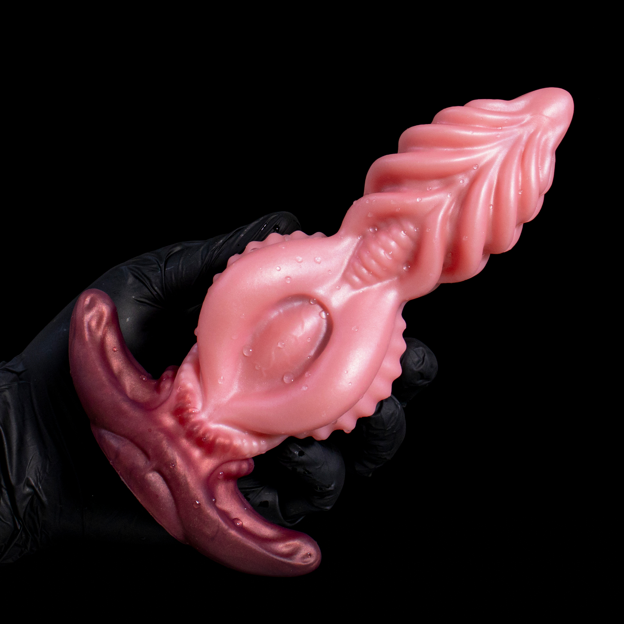 Spiral Pistil of Chaos | Multi-Spiral Texture & Anchor Base | 7.8cm Platinum Silicone Plug | Rotational