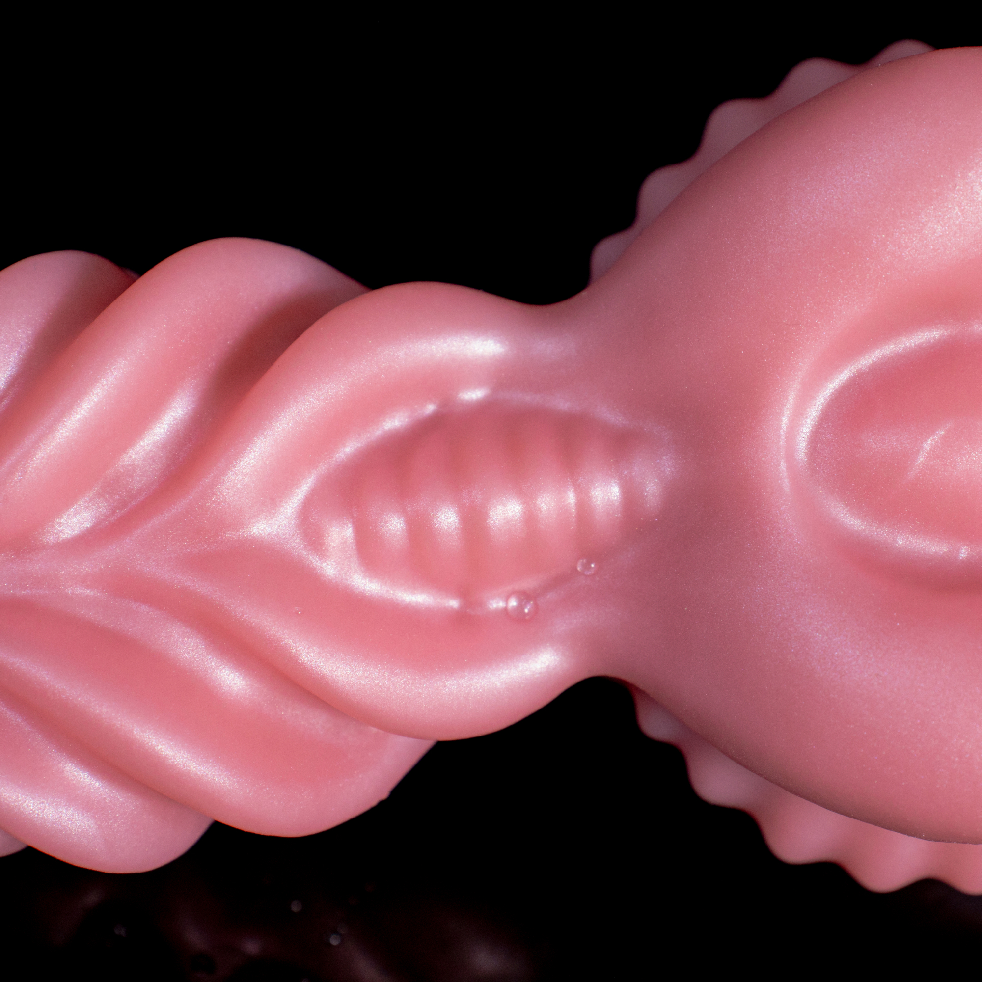 Spiral Pistil of Chaos | Multi-Spiral Texture & Anchor Base | 7.8cm Platinum Silicone Plug | Rotational