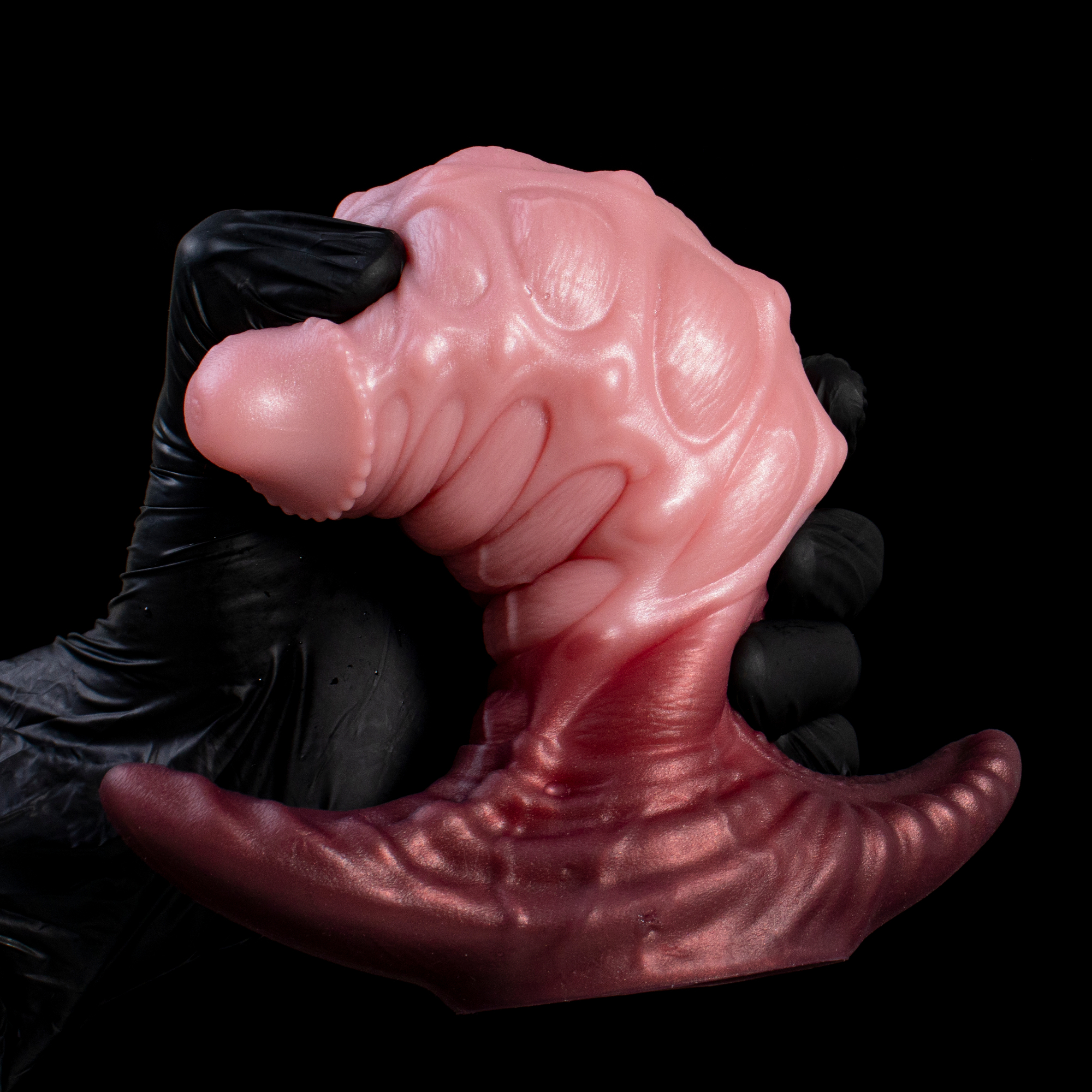 Sky-Drift Seahorse | Stubby Anal Plug with Air-Sac Texture | Biomimetic Grip Base | Platinum Silicone