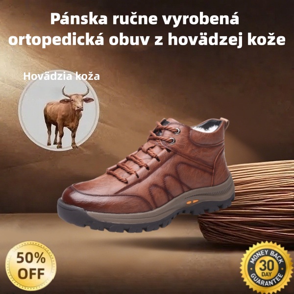 🎁Výročný špeciál｜Pánska kožená ortopedická obuv 👞 Tlmenie a úľava od tlaku • Stabilita a odolnosť proti pošmyknutiu • Celodenné pohodlie