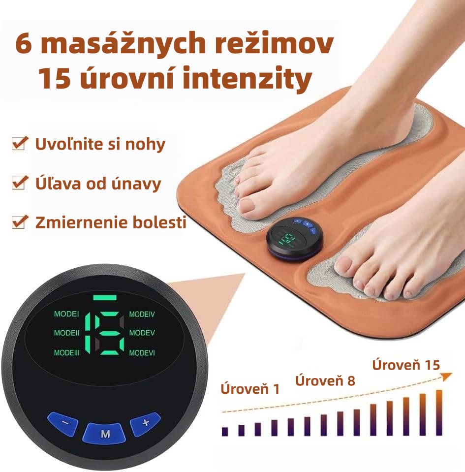 🔥50% zľava🔥 Prenosný 3D EMS masážny prístroj na chodidlá a lýtka🦶 6 režimov | 15 úrovní intenzity | Funkcia vyhrievania ♨️