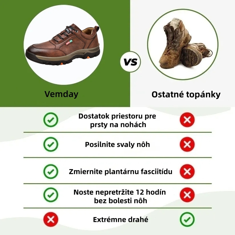 ⏰ Dnes zľava 70 % – Nenechajte si to ujsť! 🐂 Novo vylepšená pánska ortopedická obuv, ručne vyrobená z pravej austrálskej hovädzej kože. 👞