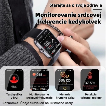 🔥50% zľava ⌚ Inteligentné hodinky pre zdravie | Srdcová frekvencia • SpO₂ • Krvný tlak • Teplota | Ľahké a pohodlné