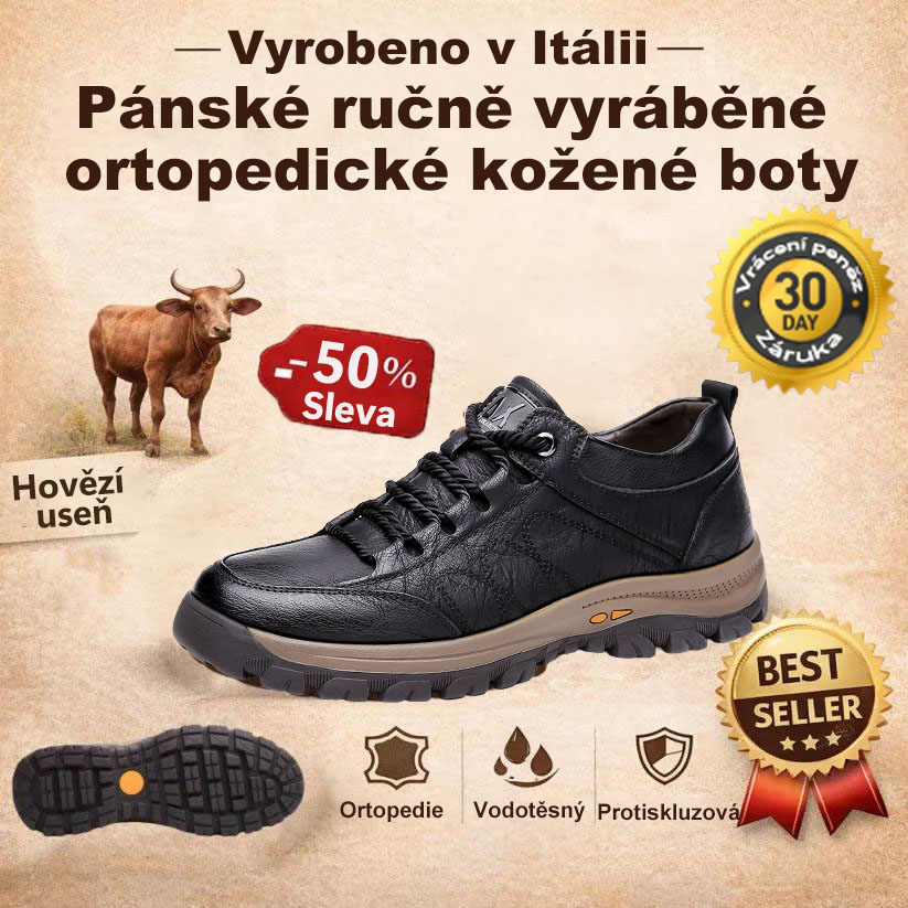 🔴 Ručně šité boty z přírodní kůže ✅ Ortopedické vložky s umělou inteligencí + opora kotníku 🦶 Vhodné pro lidi s problémy s nohama!