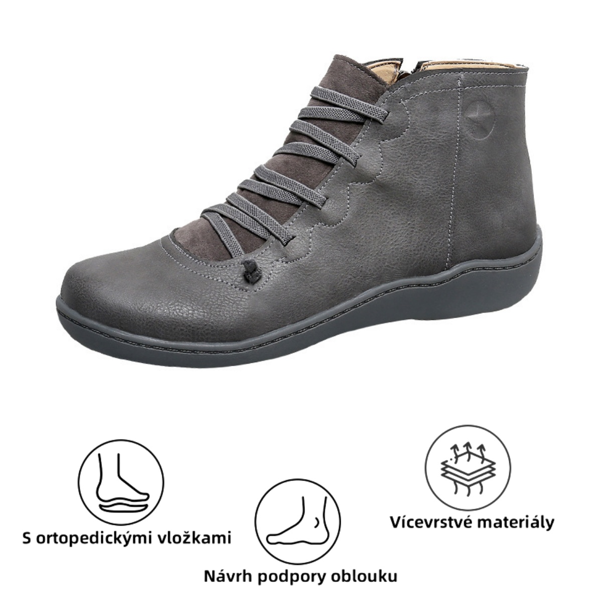 【🔥Dnes za poloviční cenu - nenechte si to ujít】 Ergonomicky navržená ortopedická obuv - design podpory klenby 👞Snadno se zbavte bolesti nohou
