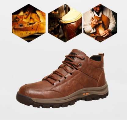 🐂 Pánské ručně šité kožené boty z telecí kůže 👞 K dispozici ve všech velikostech, snadno se nazouvají a zouvají ✅ Teplé, pohodlné, nepromokavé a protiskluzové