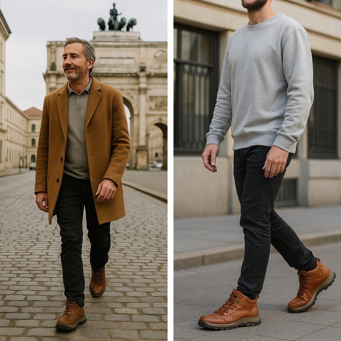 🐂 Pánské ručně šité kožené boty z telecí kůže 👞 Snadné nazouvání a zouvání, univerzální velikost ✅ Nepromokavé, protiskluzové, teplé a pohodlné