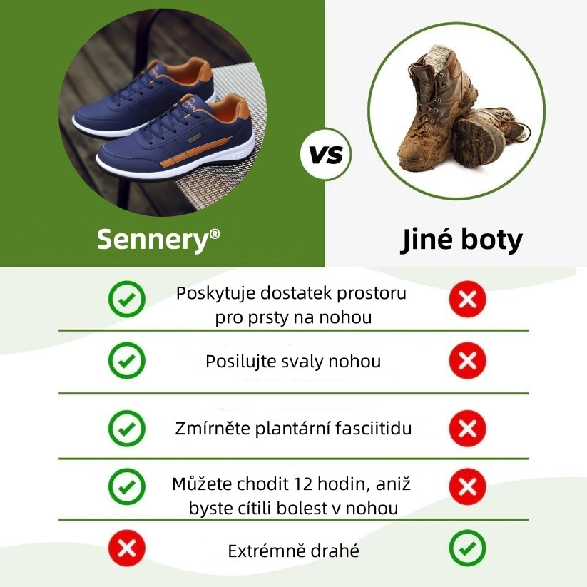 Sennery® – Ergonomicky navržená lékařská ortopedická obuv, která ulevuje od bolesti zad, kloubů a nohou.