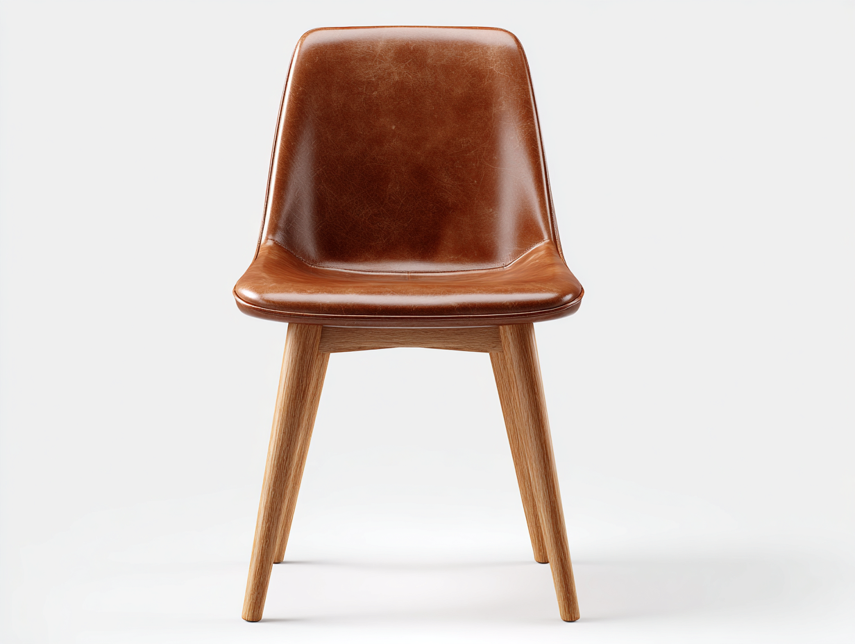 Sedia da pranzo rivestita in pelle sintetica 45x52x80 cm - marrone - stile minimal per sala da pranzo-Havengetbay