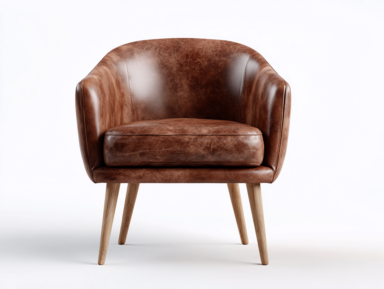 Sedia da pranzo imbottita in similpelle 58x56x78 cm - marrone-naturale - design elegante per sala da pranzo-Havengetbay