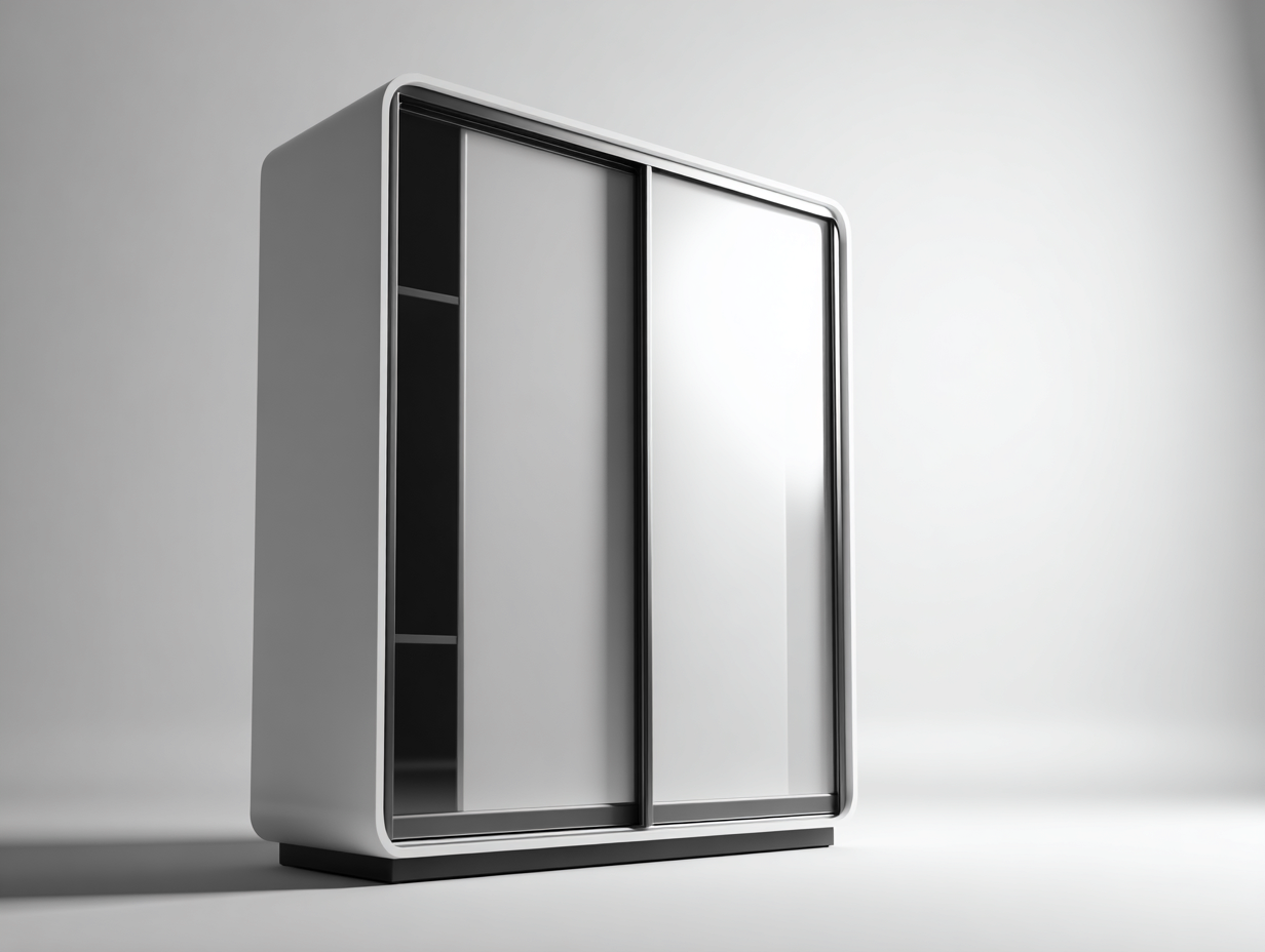 Armadio con ante scorrevoli a 2 ante 160x60x200 cm - bianco-nero - design moderno per camera da letto-Havengetbay