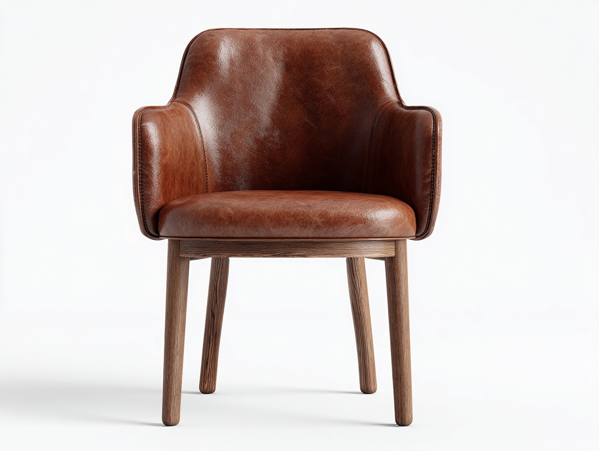 Sedia da pranzo imbottita in pelle 52x56x80 cm - marrone - stile moderno per sala da pranzo-Havengetbay