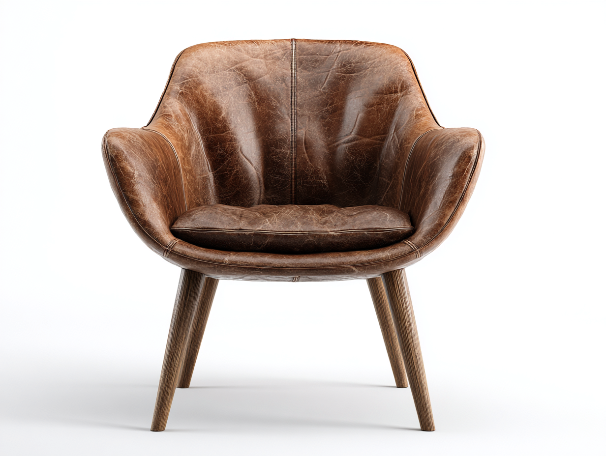 Sedia da pranzo imbottita in pelle 56x58x82 cm - marrone-legno naturale - design moderno per sala da pranzo-Havengetbay