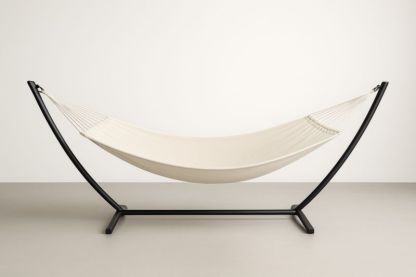 Hamac en Coton avec Support en Acier Écru Longueur 300cm