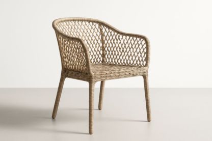 Pour jardin fauteuil de club en résine synthétique marron clair
