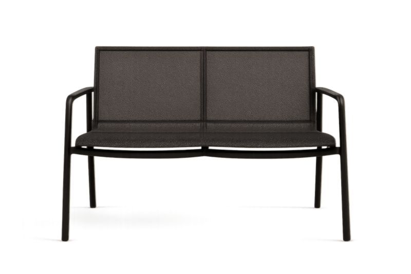 Banc en aluminium avec toile textilène Noir