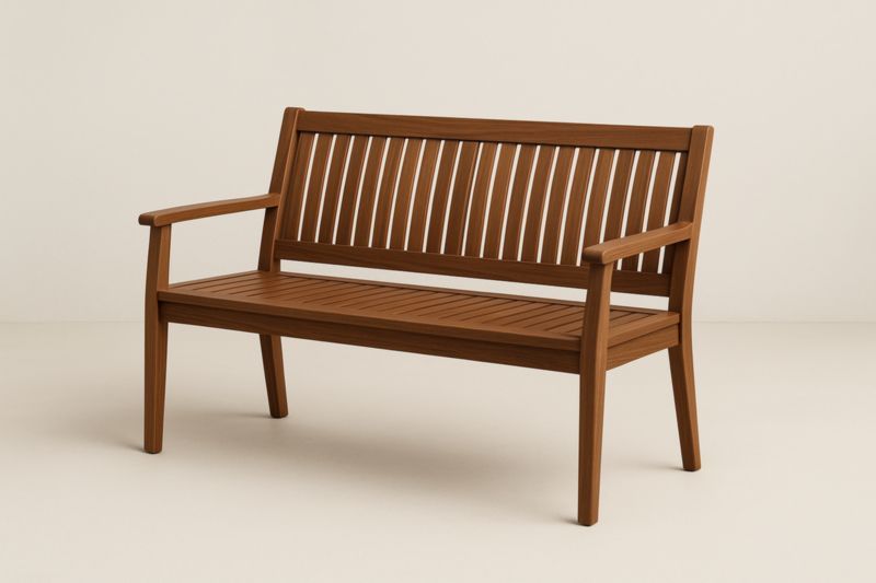 Banc en bois massif brun 3 places