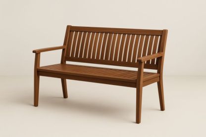 Banc en bois massif brun 3 places