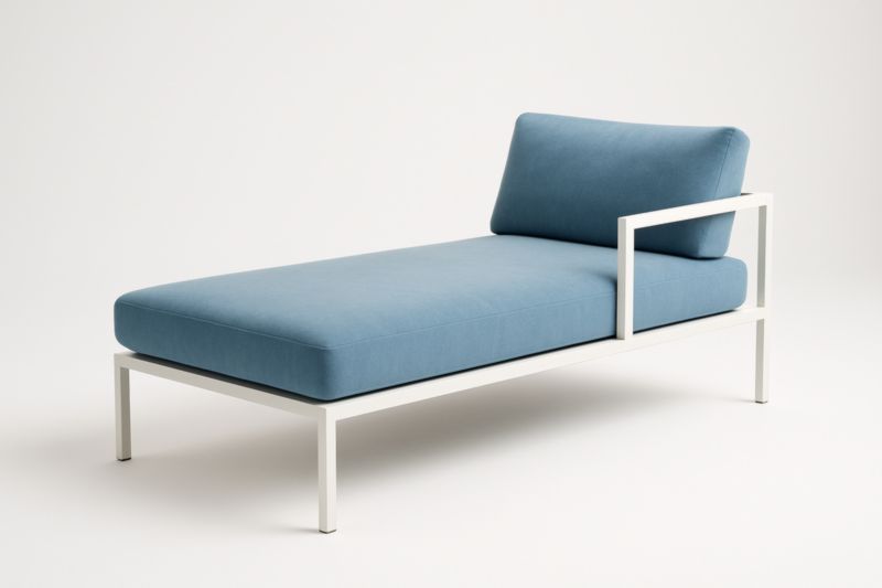 Pour jardin chaise longue en aluminium avec coussins en tissu polyester bleu