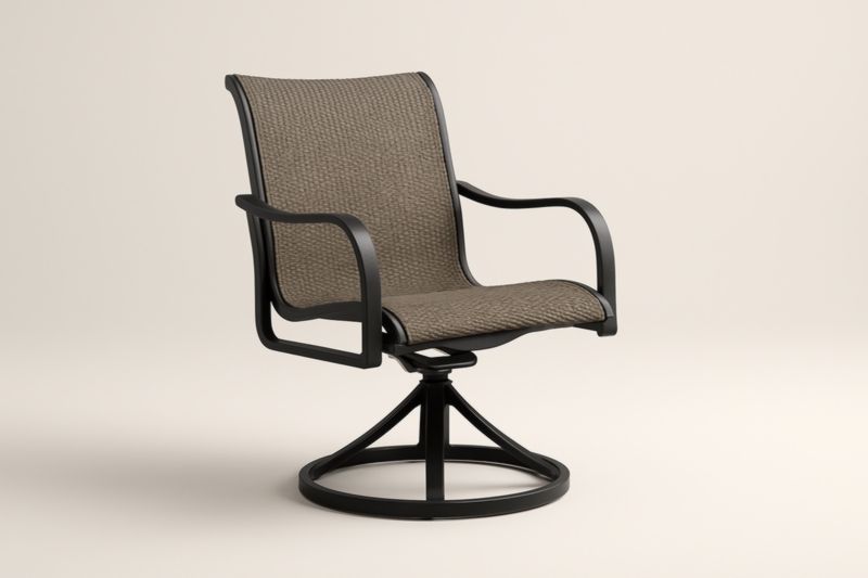 Chaise de jardin pivotante en aluminium avec assise en textilène marron